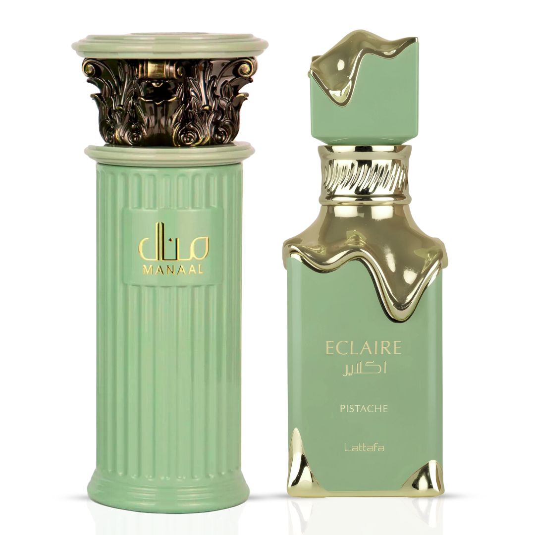 Manaal by Ard Al Zaafaran & Eclaire Pistache by Lattafa - Eau de Parfum Sprays 100ml (3.4 oz) (Bundle)