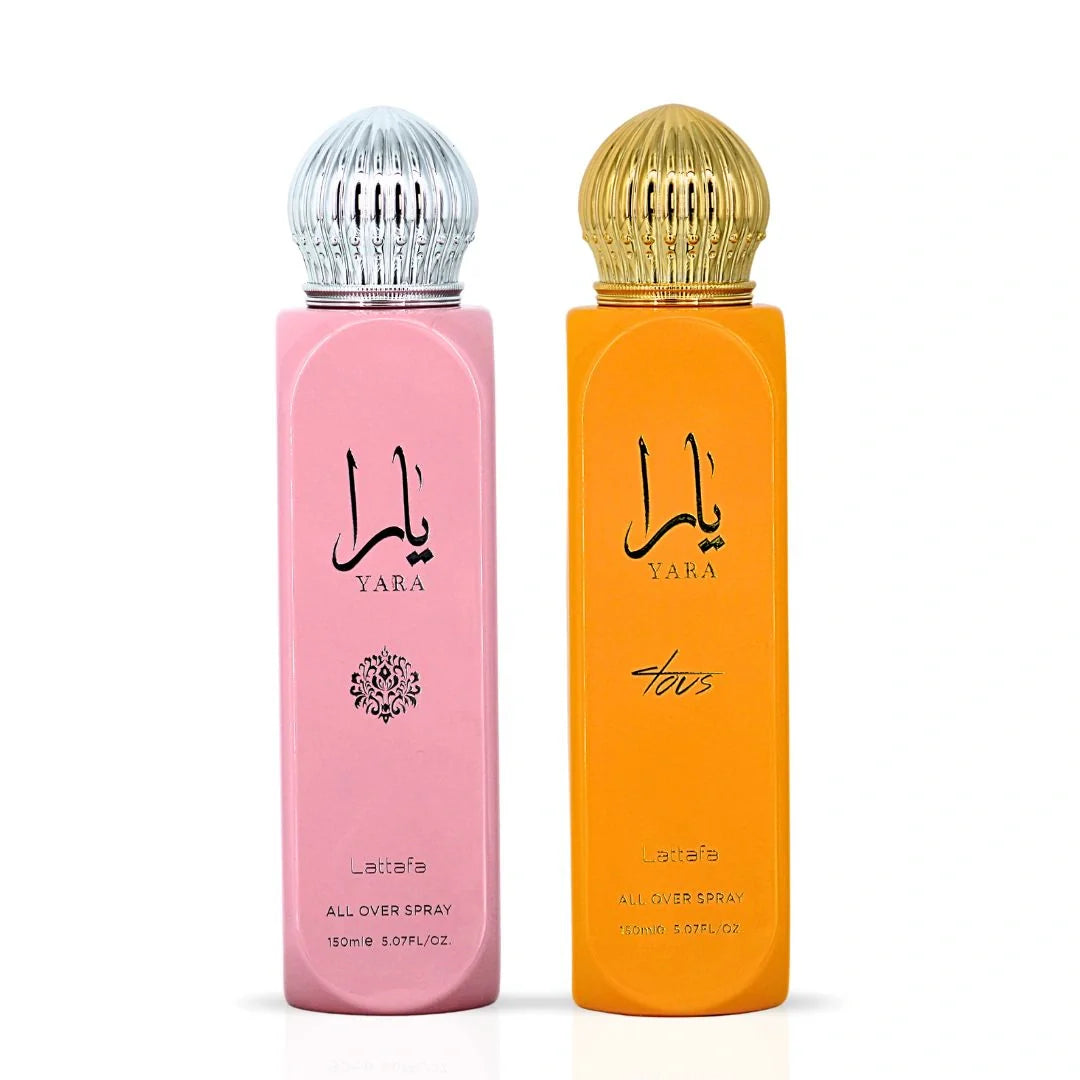 Yara & Yara Tous All Over Sprays 150ml (5.07 oz) by Lattafa (Bundle)