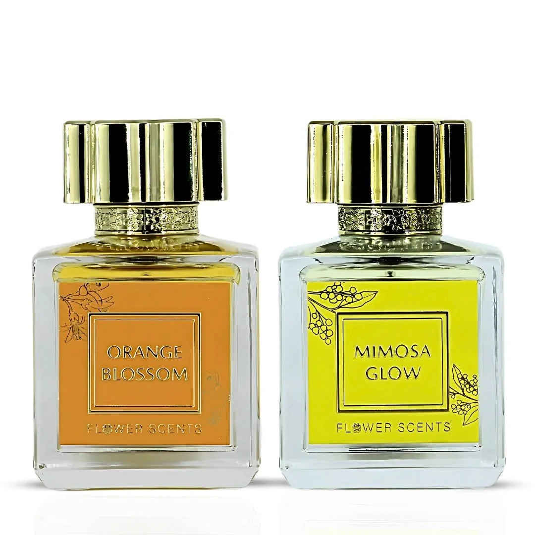 Orange Blossom & Mimosa Glow Eau de Parfum Sprays 65ml (2.2 oz) by Flower Scents (Bundle)