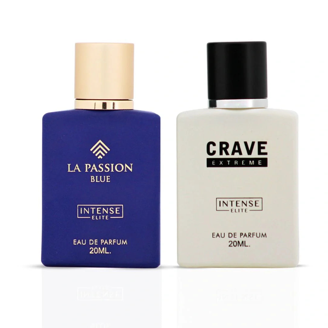 La Passion Blue & Crave Extreme Eau de Parfum Sprays 20ml (0.6 oz) by Intense Elite (Bundle)