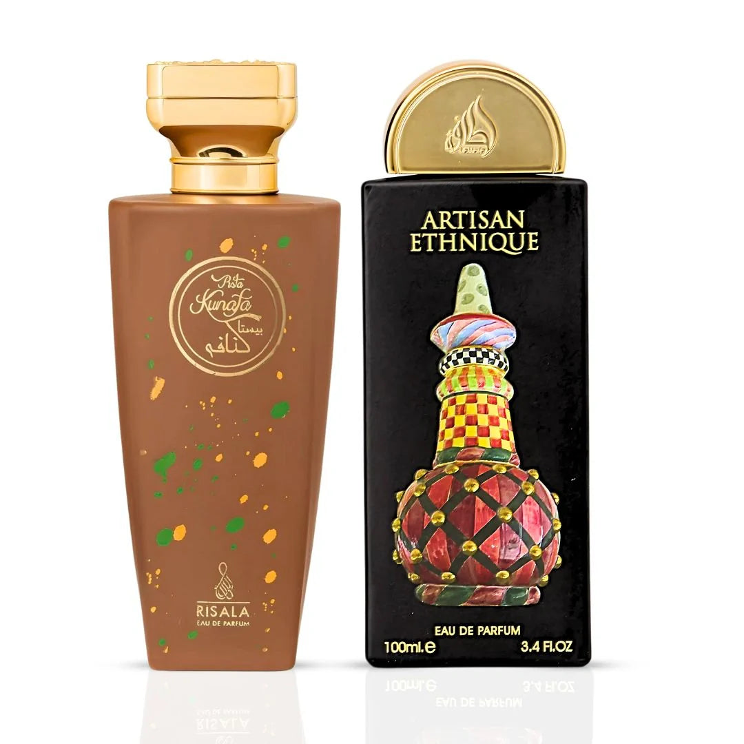 Pista Kunafa by Risala & Artisan Ethnique by Lattafa - Eau de Parfum Sprays 100ml (3.4 oz) (Bundle)