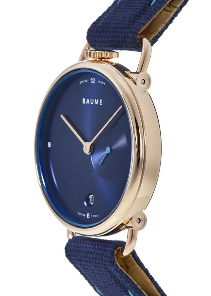 Baume & Mercier Baume Blue Dial Cotton Strap
