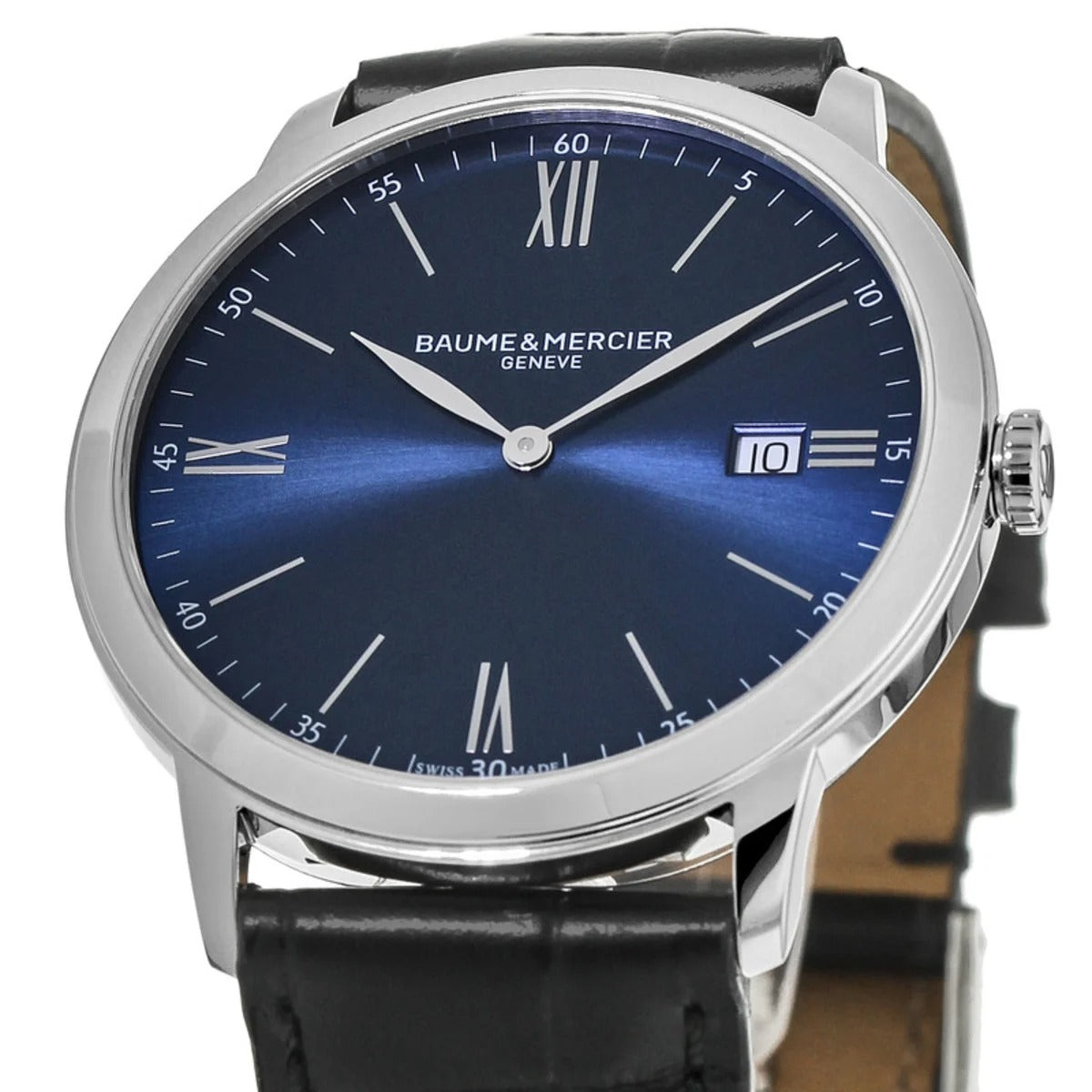 Baume & Mercier Classima Quartz Blue Dial Leather Strap