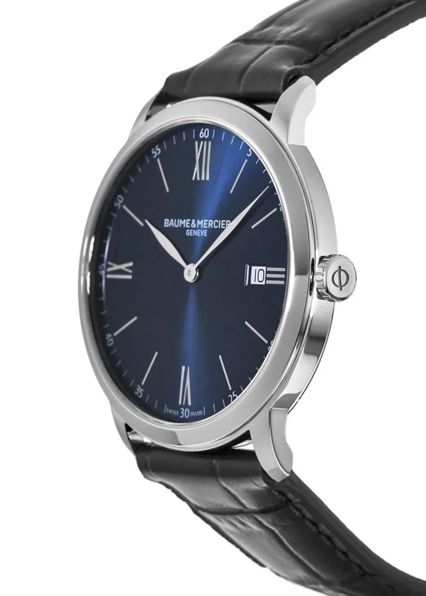 Baume & Mercier Classima Quartz Blue Dial Leather Strap