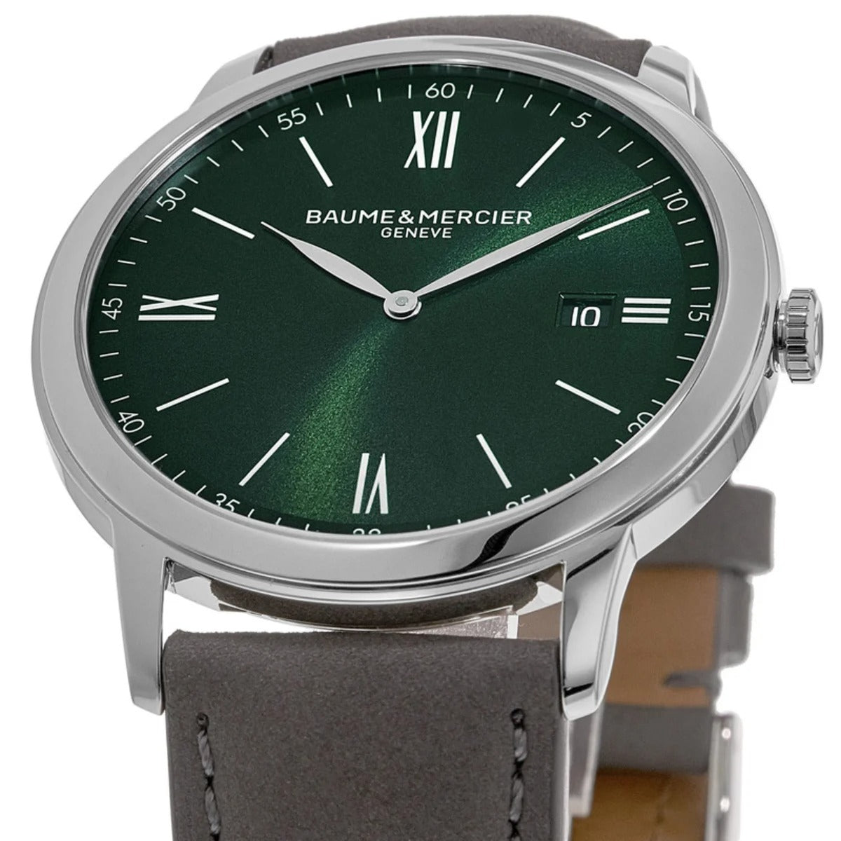 Baume & Mercier Classima Quartz Green Dial Leather Strap