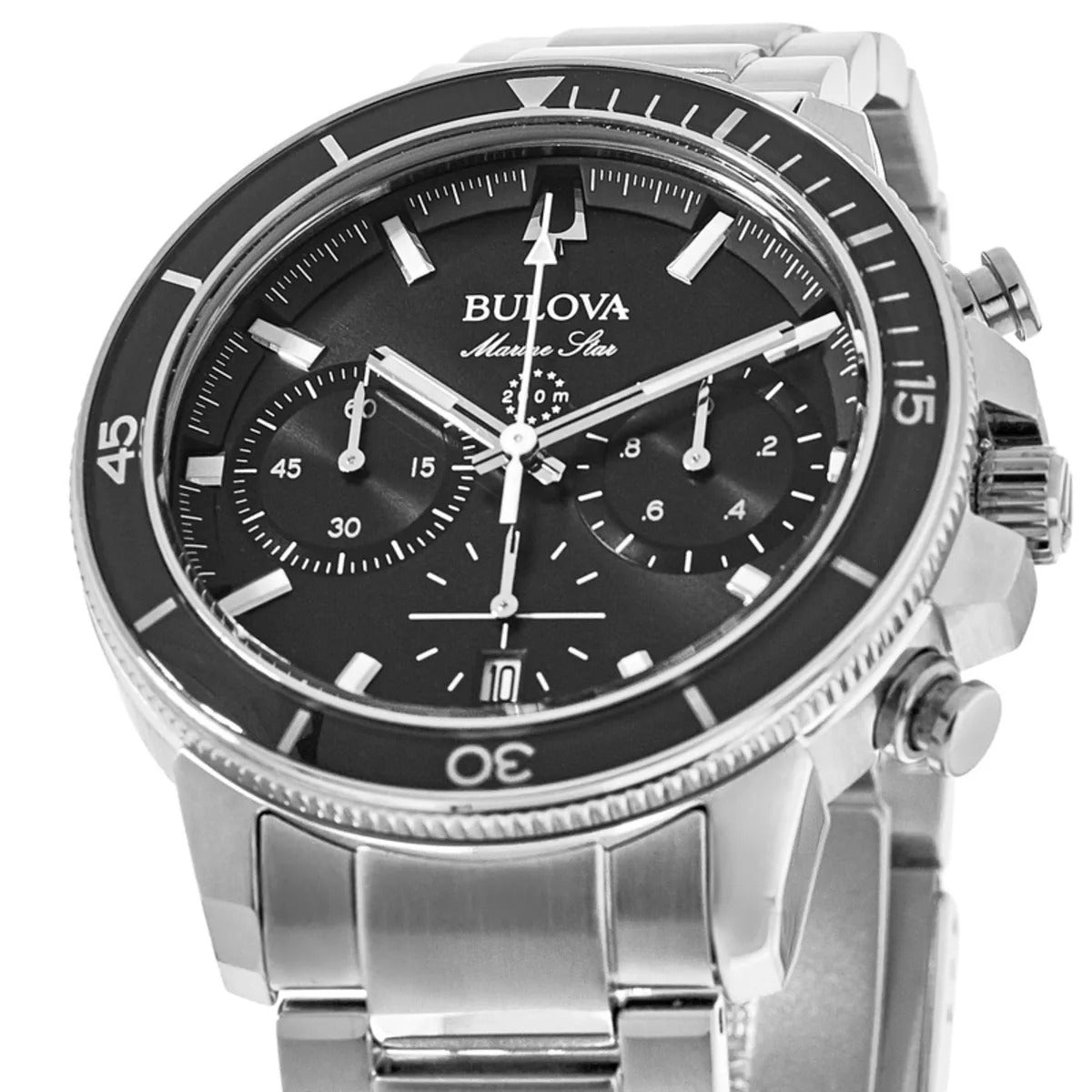 Bulova Marine Star Black Chronograph Dial Stainless Steel