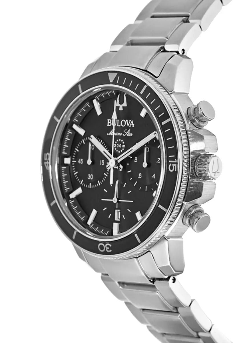 Bulova Marine Star Black Chronograph Dial Stainless Steel