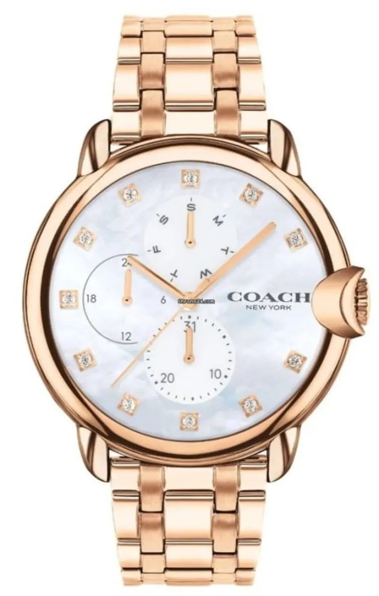 Coach Arden Mother of Pearl Dial Rose Gold Steel Reloj de mujer