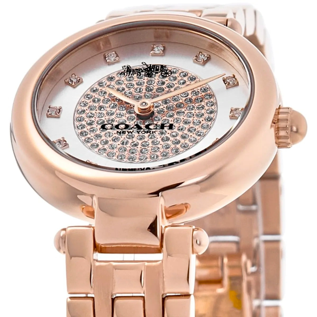Coach Park Silver Dial Rose Gold Tone Steel