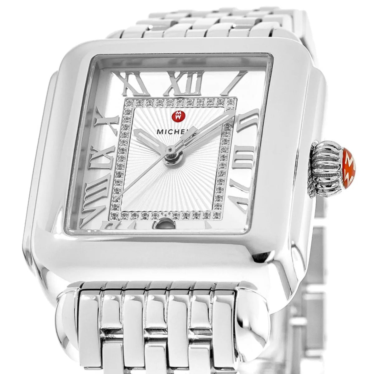 Michele Deco Madison Diamond Silver Sunray Diamond Dial