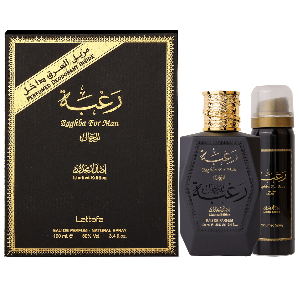 Raghba for Men Eau de Parfum Spray 100ml (3.4 oz) with Deo by Lattafa