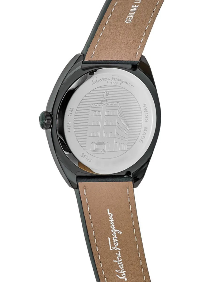 Salvatore Ferragamo Evolution 40mm Black Dial Leather Strap