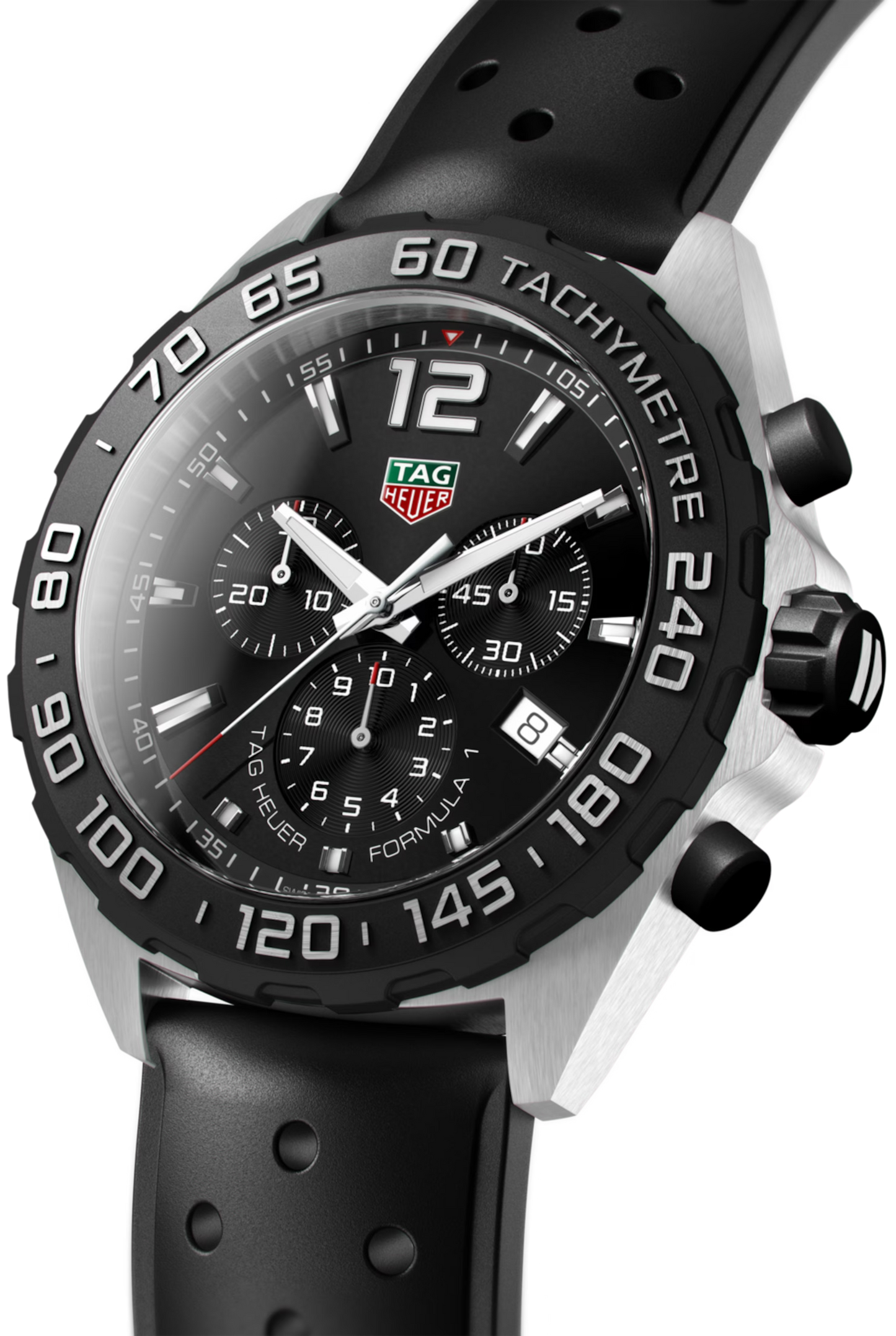 Tag Heuer Formula 1 Quartz Chronograph Black Dial Rubber Strap