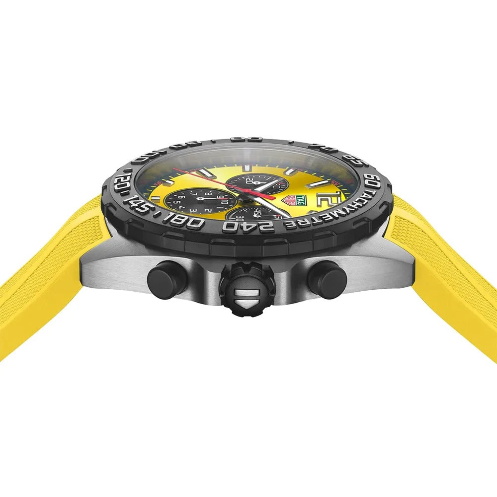 Tag Heuer Formula 1 Quartz Chronograph Yellow Dial Rubber Strap