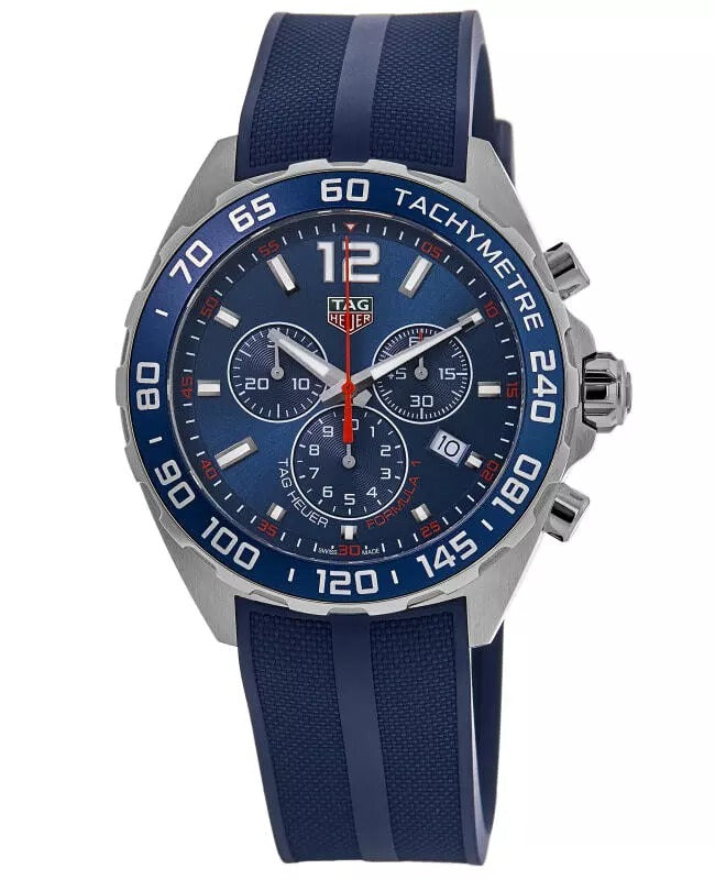 Tag Heuer Formula 1 Quartz Chronograph Blue Dial Rubber Strap Reloj de hombre