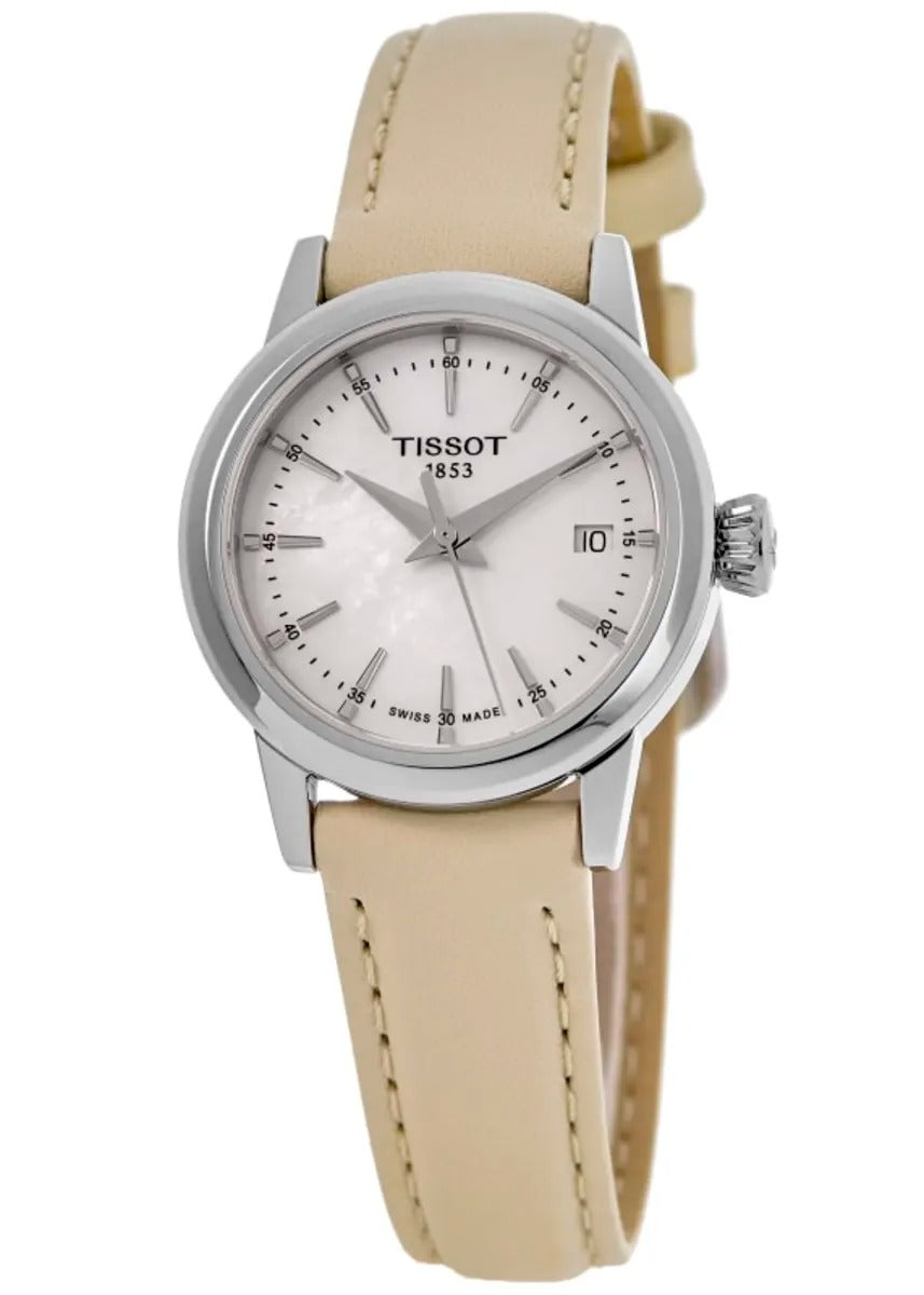 Tissot Classic Dream Lady Mother of Pearl Dial Leather Strap Reloj de mujer