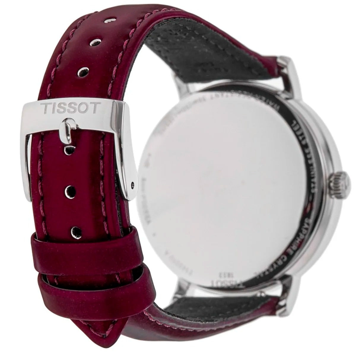 Tissot Everytime Burgundy Dial Leather Strap