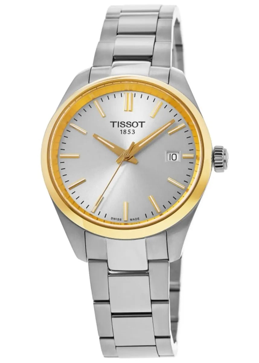 Tissot PR 100 Quartz 34mm Silver Dial Two-Tone Steel Reloj de mujer
