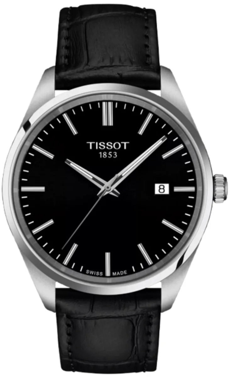 Tissot PR 100 Quartz 40mm Black Dial Leather Strap Reloj de hombre
