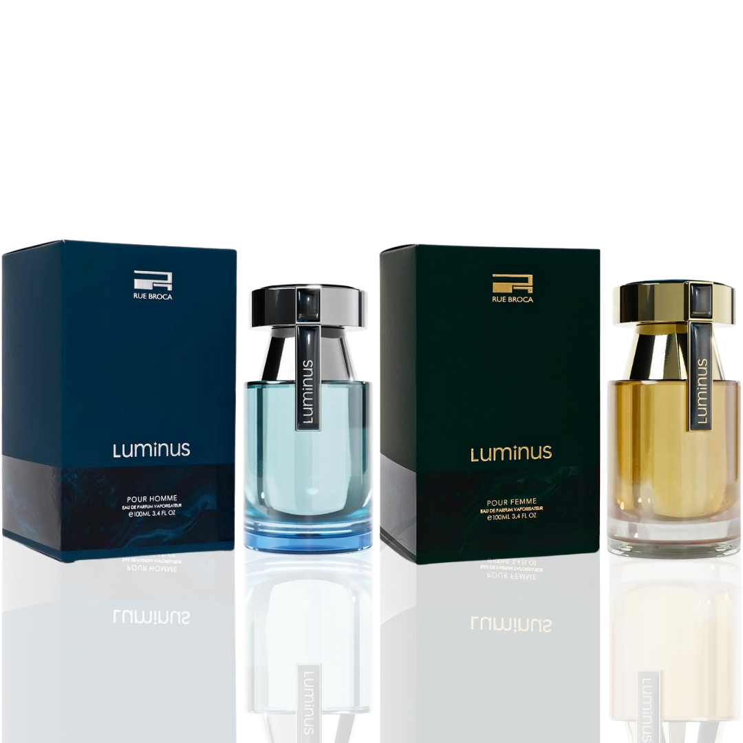 Luminus Pour Homme & Luminus Pour Femme - EDP Sprays 100ML (3.4OZ) By Rue Broca | Spicy, Fruity, Refreshing Fragrance. (Value Pack)