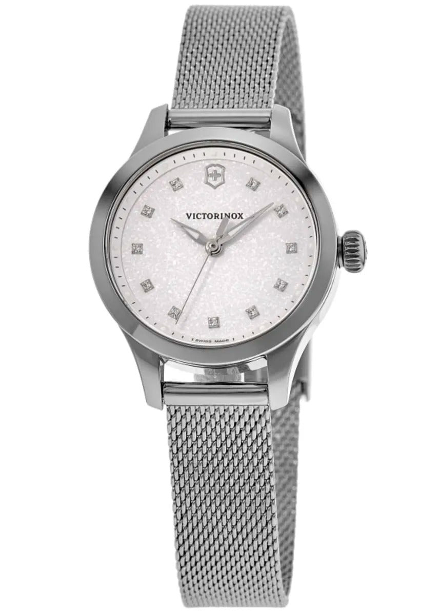 Victorinox Swiss Army Alliance XS Quartz Silver Crystal Dial Steel Mesh Band Reloj de mujer