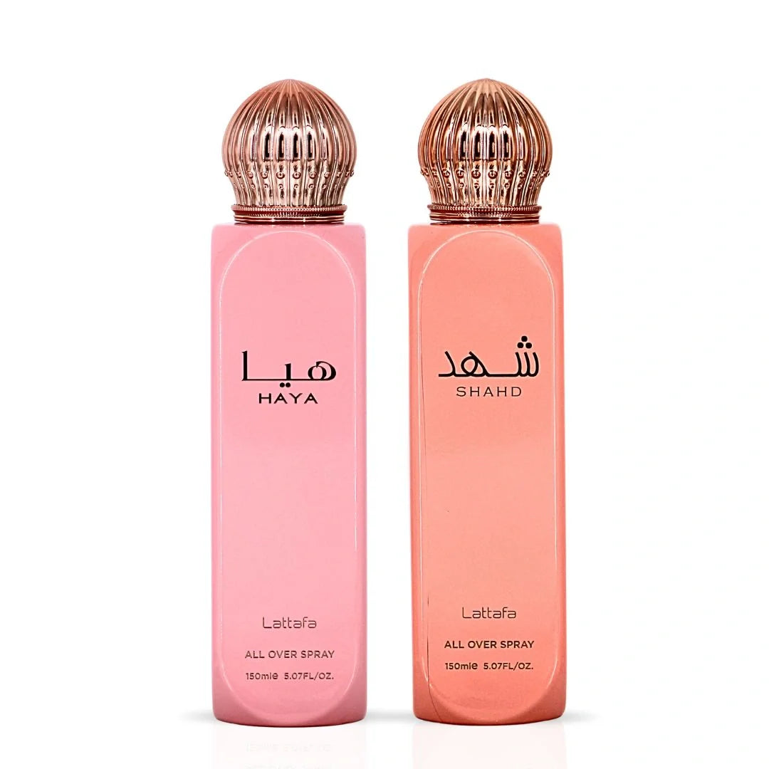 Haya & Shahd All Over Sprays 150ml (5.07 oz) by Lattafa (Bundle)