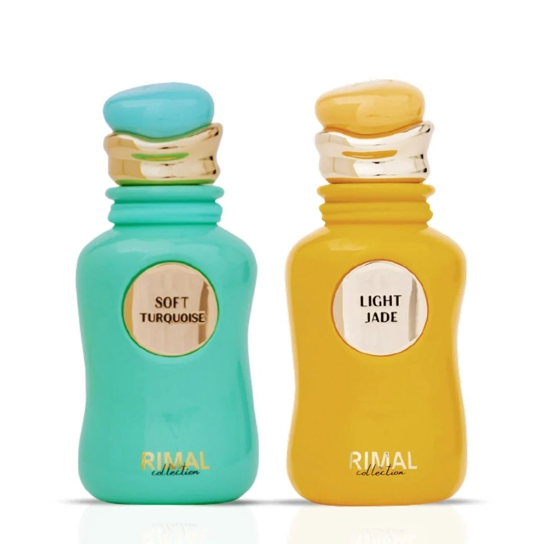 Soft Turquoise & Light Jade Eau de Parfum Sprays 100ml (3.4 OZ) by Rimal Collection (Bundle)