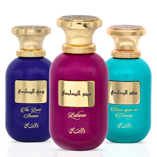 Somow Al Rasasi The Love Stream, Latona & Once Upon an Evening Eau de Parfum Sprays 100ml (3.4 oz) by Rasasi (Bundle)