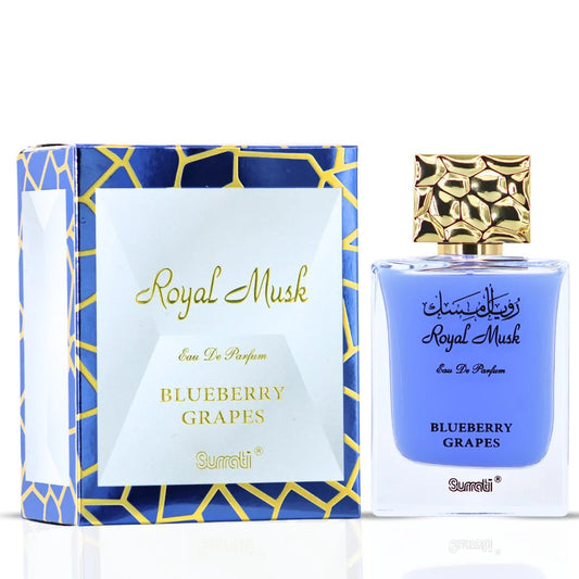 Royal Musk Blueberry Grapes Eau de Parfum Spray 100ml (3.4 oz) by Surrati