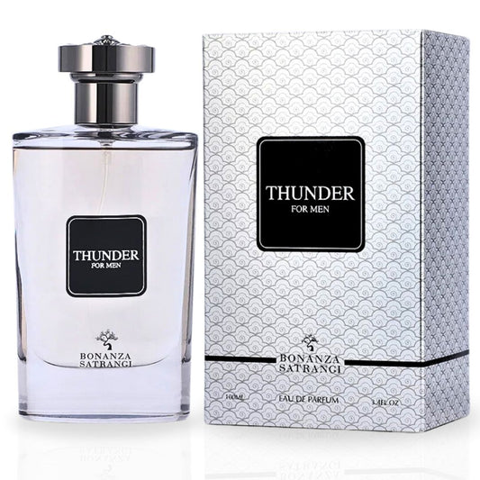 Thunder For Men EDP Spray 100ML (3.4 OZ) by Bonanza Satrangi | Long Lasting, Fresh, Spicy, Warm, Luxurious Fragrances.