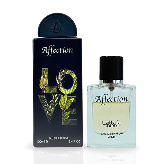 Affection 100ml (3.4 oz) & Affection Mini 20ml (0.6 oz) Eau de Parfum Sprays by Lattafa Pride (Bundle)