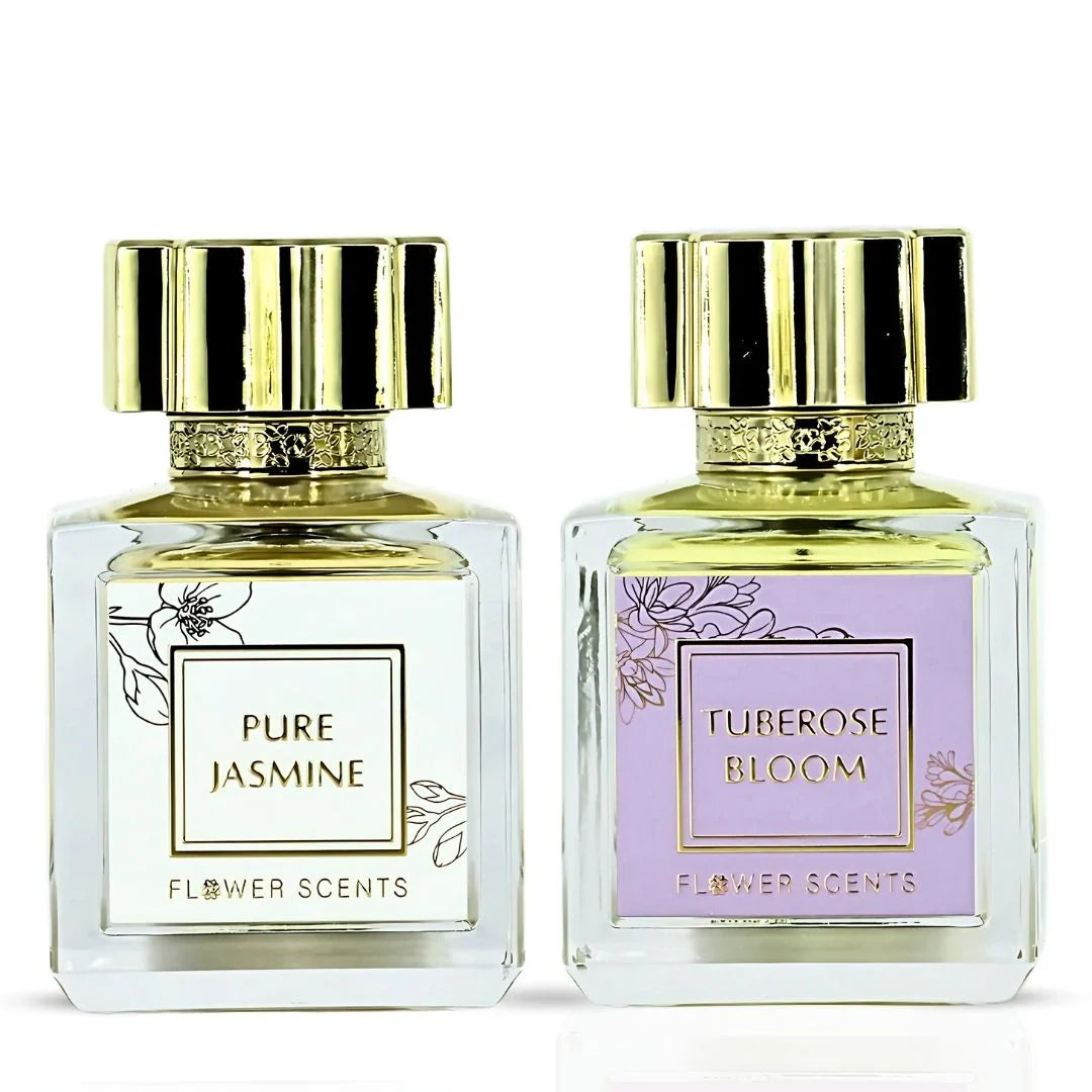 Pure Jasmine & Tuberose Bloom Eau de Parfum Sprays 65ml (2.2 oz) by Flower Scents (Bundle)