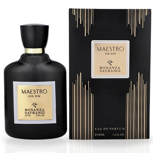 Maestro For Him EDP Spray 100ML (3.4 OZ) by Bonanza Satrangi | Long Lasting, Citrusy, Floral, Musky, Luxurious Fragrance.