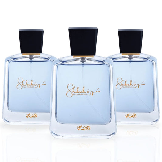 Shuhrah Pour Homme Eau de Parfum Spray 90ml (3.0 oz) by Rasasi (Pack of 3)