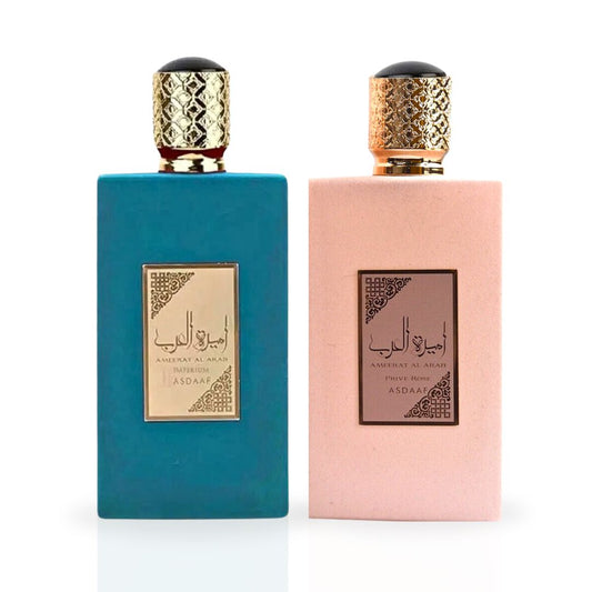 Ameer Al Arab Imperium & Ameerat Al Arab Prive Rose - Eau de Parfum Sprays 100ml (3.4 oz) by Asdaaf (Bundle)
