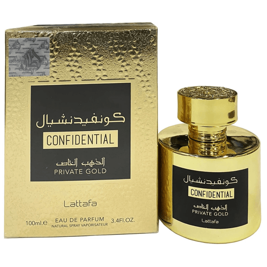 Confidential Private Gold Eau de Parfum Spray 100ml (3.4 oz) by Lattafa