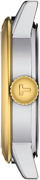 Tissot Womens Classic Dream Lady 316L Stainless Steel Case with Yellow Gold PVD Coating Quartz Watch, Yellow/Grey Dial (T1292102203100)