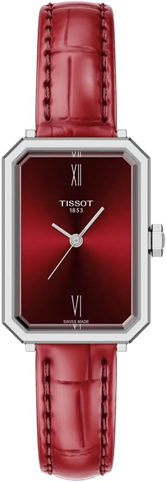 Tissot SRV, Swiss Quartz Watch for Women, Stainless Steel Case, Red Dial, T1601101642300