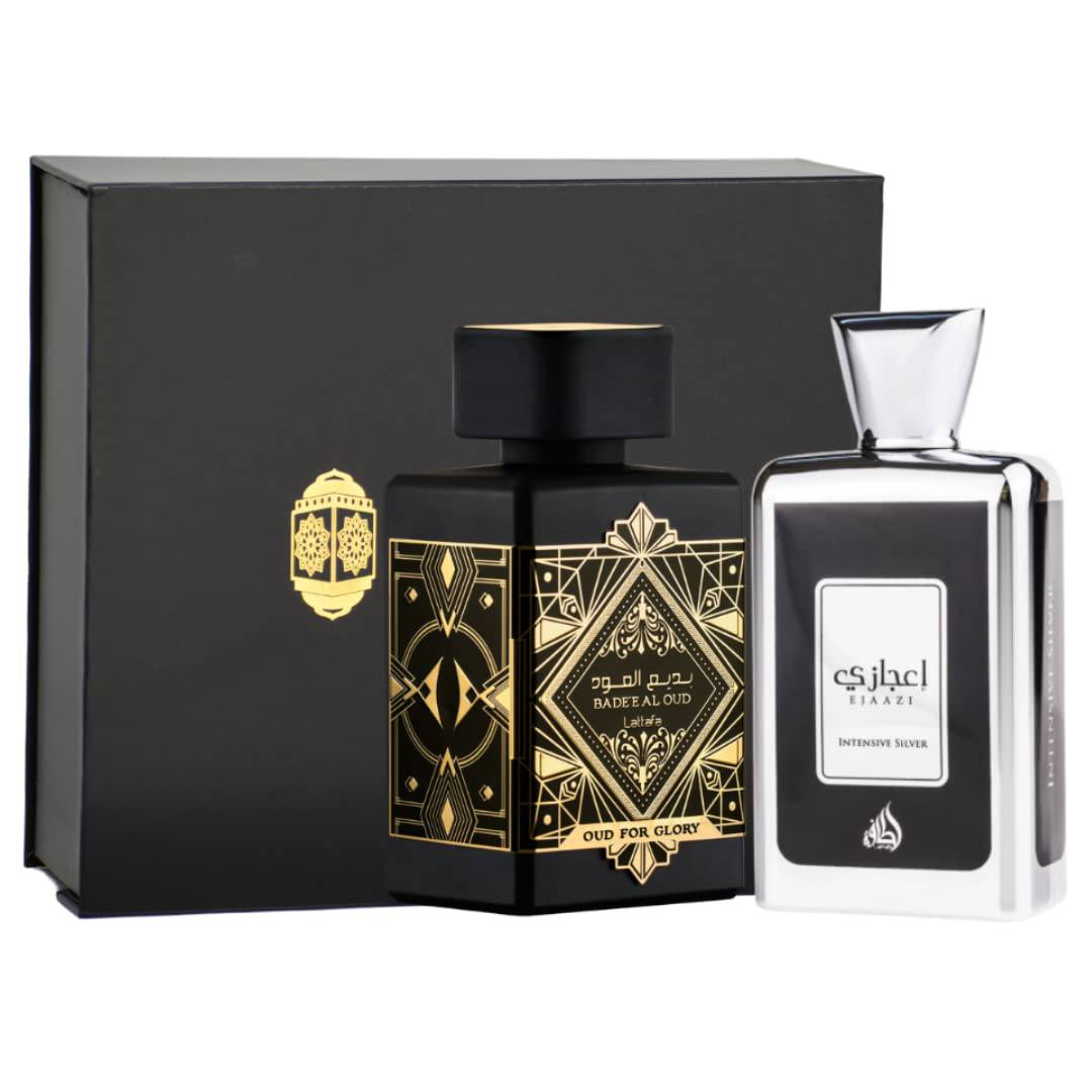 Bade'e Al Oud for Glory & Ejaazi Intensive Silver EDP-100ml with Magnetic Box | Elevate Your Aura With The Best Perfumes