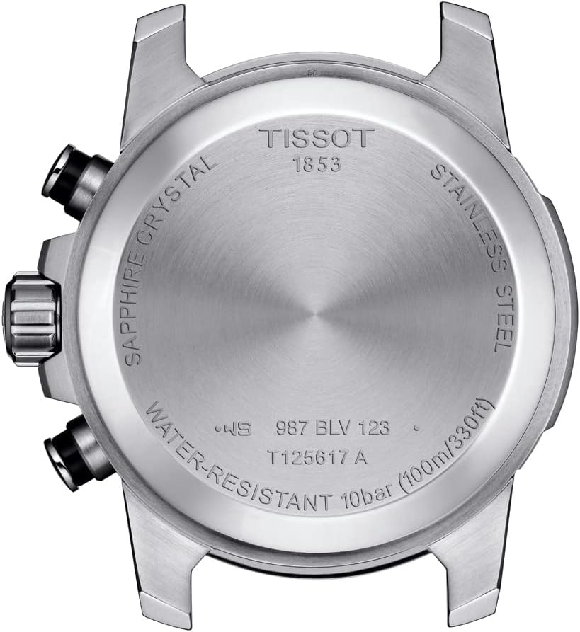 Tissot Mens Supersport Chrono 316L Stainless Steel case Swiss Quartz Watch, Blue, Black, Textile, 22 (T1256171705103)
