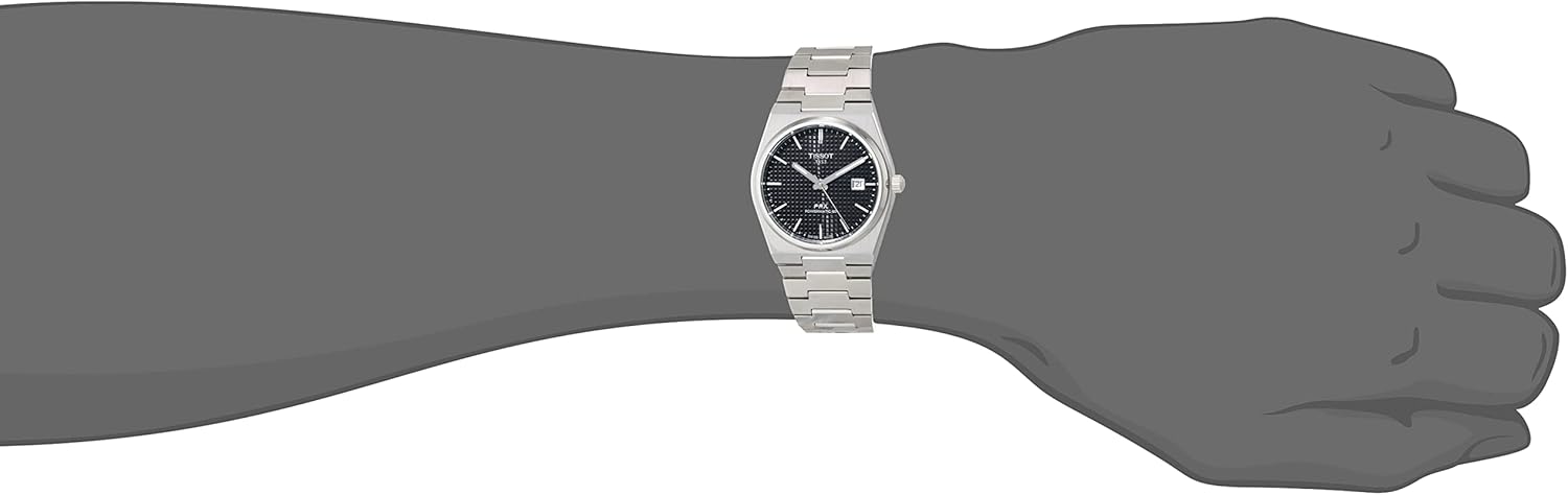 Tissot PRX Powermatic 80, Swiss Automatic Watch for Men, Stainless Steel Case, Black Dial, (Model: T1374071105100)