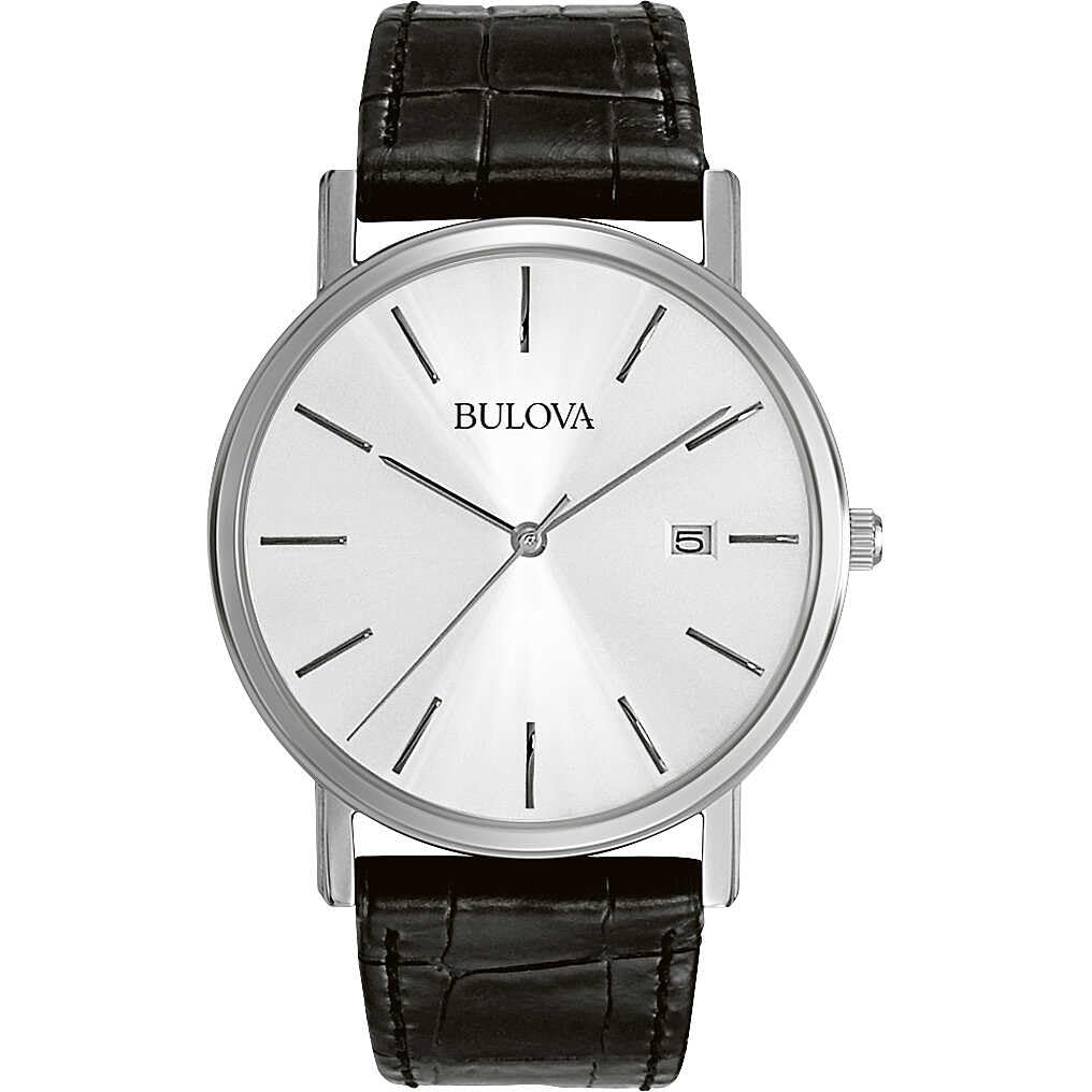 Bulova Men's Classic 3-Hand Calendar Date Quartz Leather Strap Watch, Buckle, 37mm