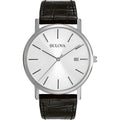 Bulova Men's Classic 3-Hand Calendar Date Quartz Leather Strap Watch, Buckle, 37mm