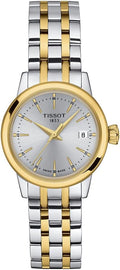 Tissot Womens Classic Dream Lady 316L Stainless Steel Case with Yellow Gold PVD Coating Quartz Watch, Yellow/Grey Dial (T1292102203100)