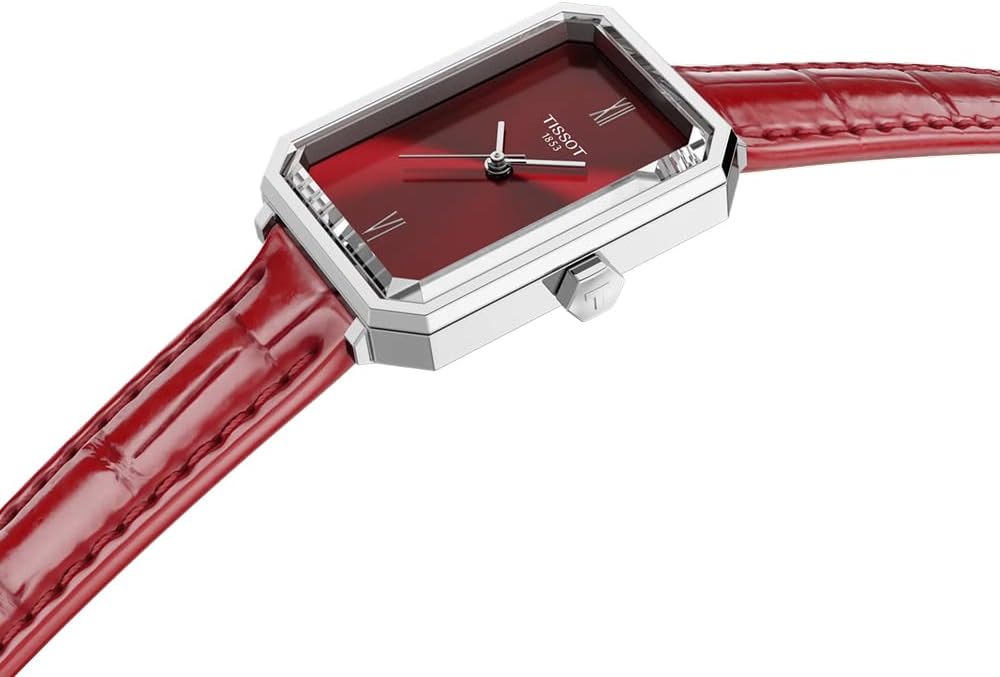 Tissot SRV, Swiss Quartz Watch for Women, Stainless Steel Case, Red Dial, T1601101642300