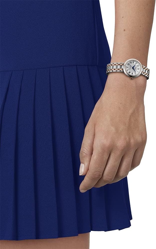 Tissot Womens Bellissima Automatic 316L Stainless Steel case with Rose Gold PVD Coating Swiss Automatic Watch, Grey, Stainless Steel, 5 (T1262072201300)