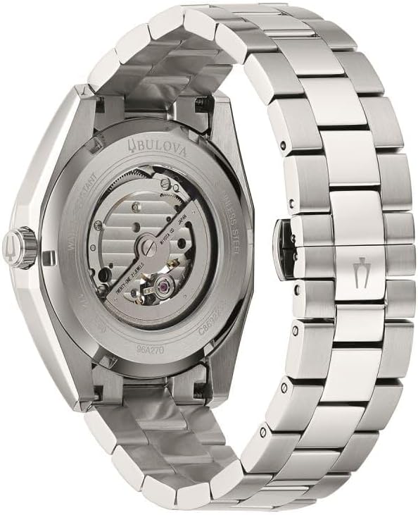 Bulova Men's Classic Surveyor 3-Hand Automatic Watch, Hack Feature, Luminous Hand, Open Aperture, Screw-Back Case, 42mm
