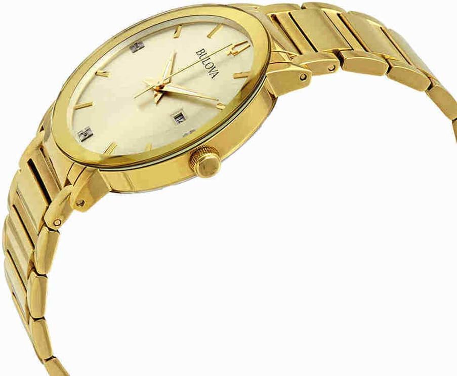 Bulova Men's 3-Hand Quartz Watch with Diamond Dial and Edge to Edge Crystal