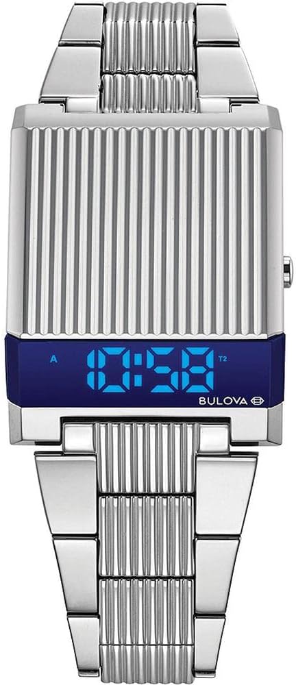 Bulova Mens Archive Series LED Computron Stainless Steel Watch