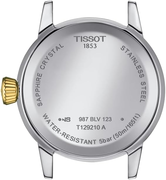 Tissot Womens Classic Dream Lady 316L Stainless Steel Case with Yellow Gold PVD Coating Quartz Watch, Yellow/Grey Dial (T1292102203100)